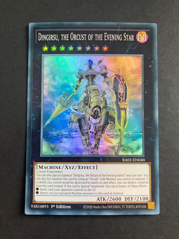 Yugioh Dingirsu, the Orcust of the Evening Star RA01-EN040 Super Rare 1st Ed NM