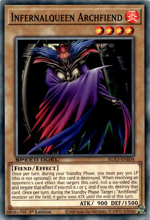 Yugioh Infernalqueen Archfiend SGX3-ENE04 Speed Duel Common 1st Ed NM