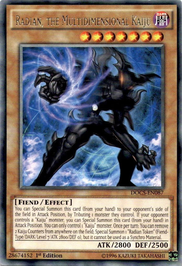 Yugioh Radian, the Multidimensional Kaiju DOCS-EN087 Rare 1st/unl Edition LP/NM