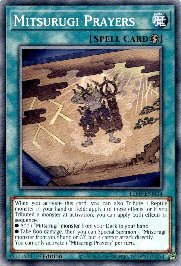 Yugioh Mitsurugi Prayers L26D-ENM14 Common 1st Edition NM