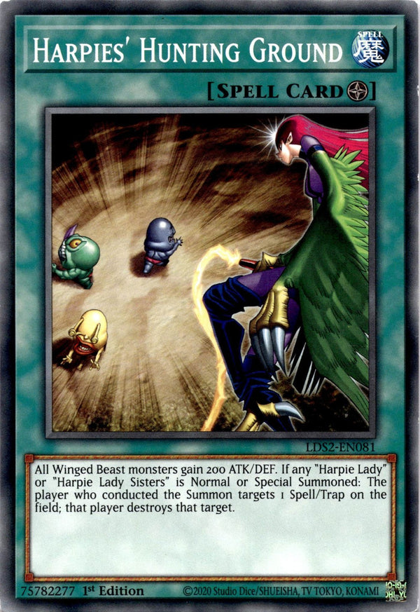 Yugioh Harpies' Hunting Ground LDS2-EN081 Common 1st Edition LP