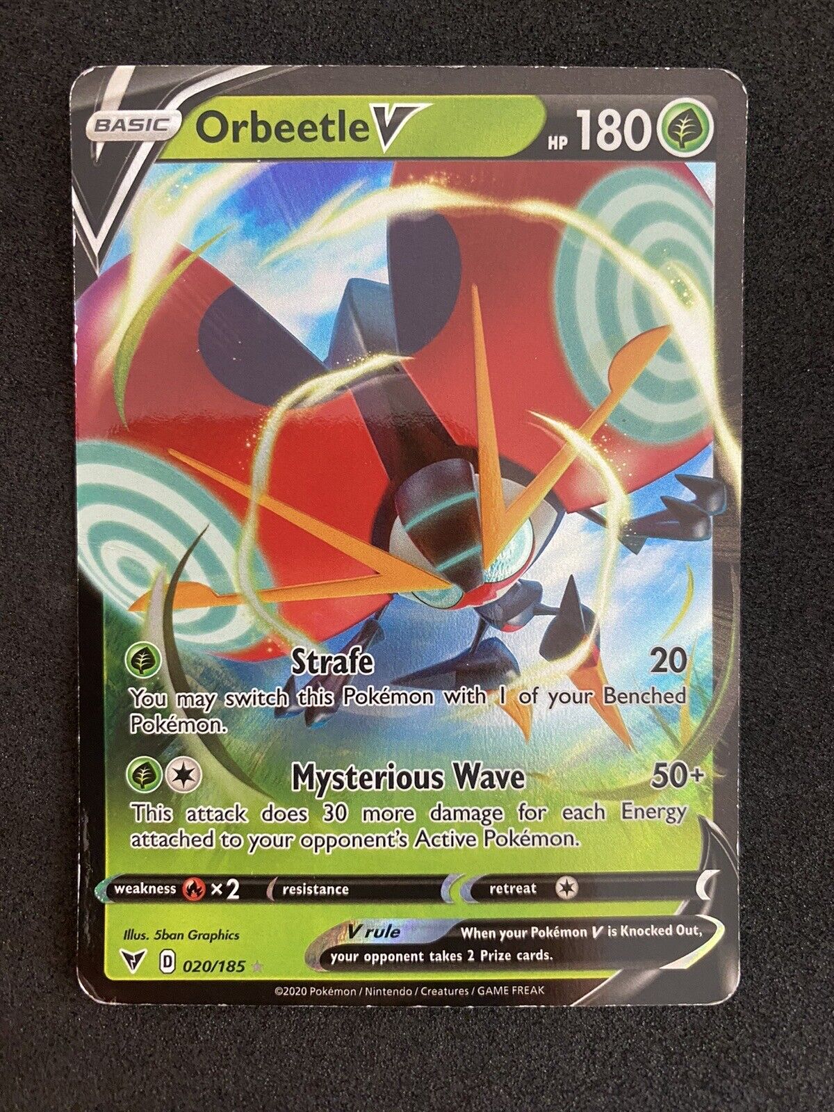 Pokemon Orbeetle V 20/185 Vivid Voltage Full Art Holo HP 020/185