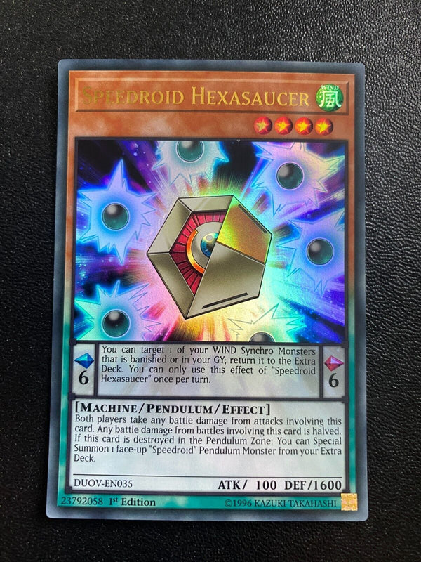 Yugioh Speedroid Hexasaucer DUOV-EN035 Ultra Rare 1st Edition VLP/NM