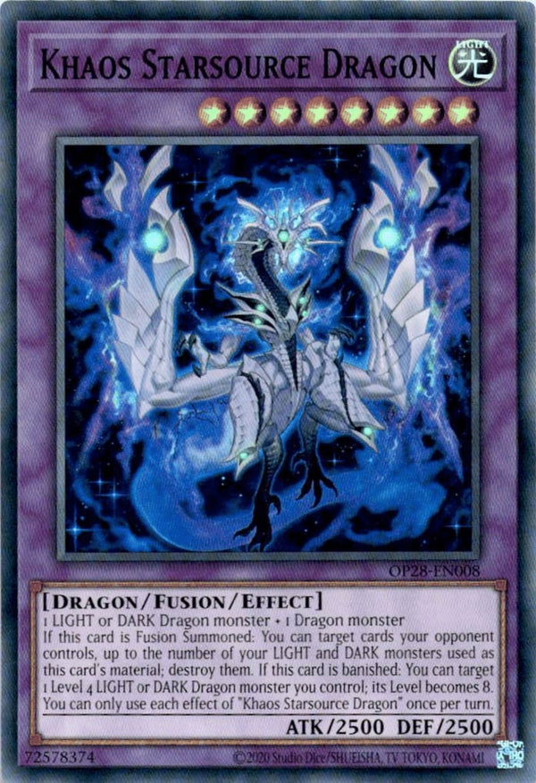 Yugioh Khaos Starsource Dragon OP28-EN008 Super Rare Unlimited Edition NM