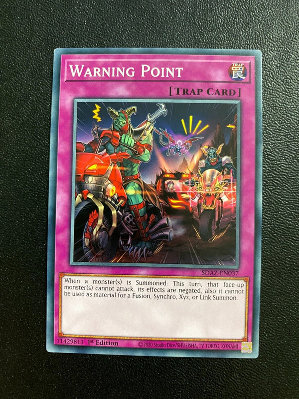 Yugioh Warning Point SDAZ-EN037 Common 1st Edition VLP/NM