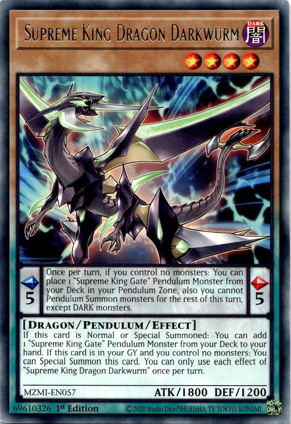 Yugioh Supreme King Dragon Darkwurm MZMI-EN057 Rare 1st Edition NM