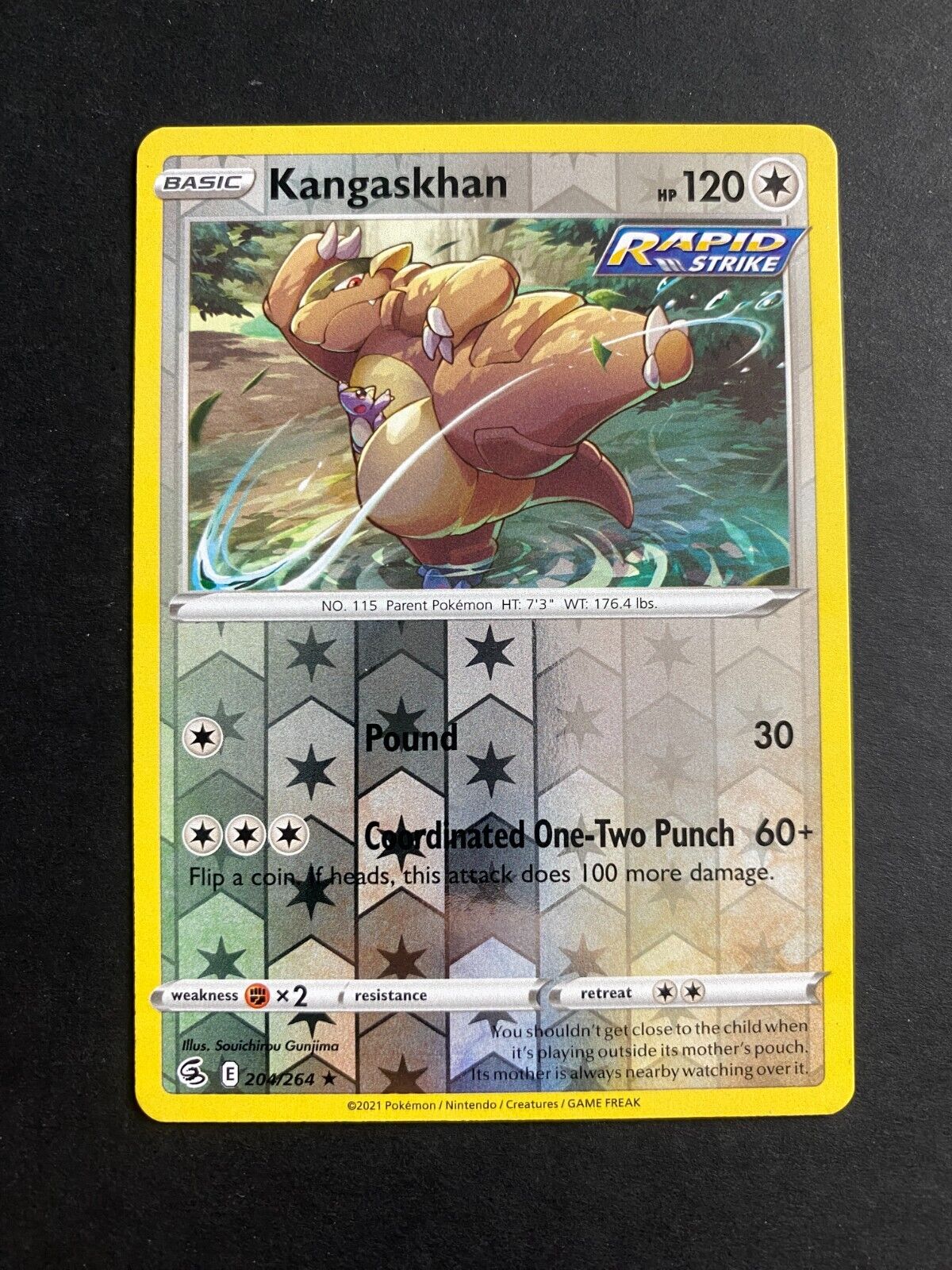 Pokemon Kangaskhan 204/264 Fusion Strike Reverse Holo NM