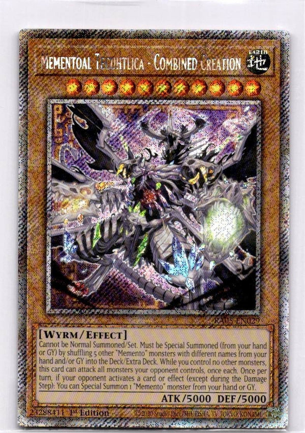 Yugioh Mementoal Tecuhtlica - Combined Creation RA05-EN029 NA Print Platinum NM