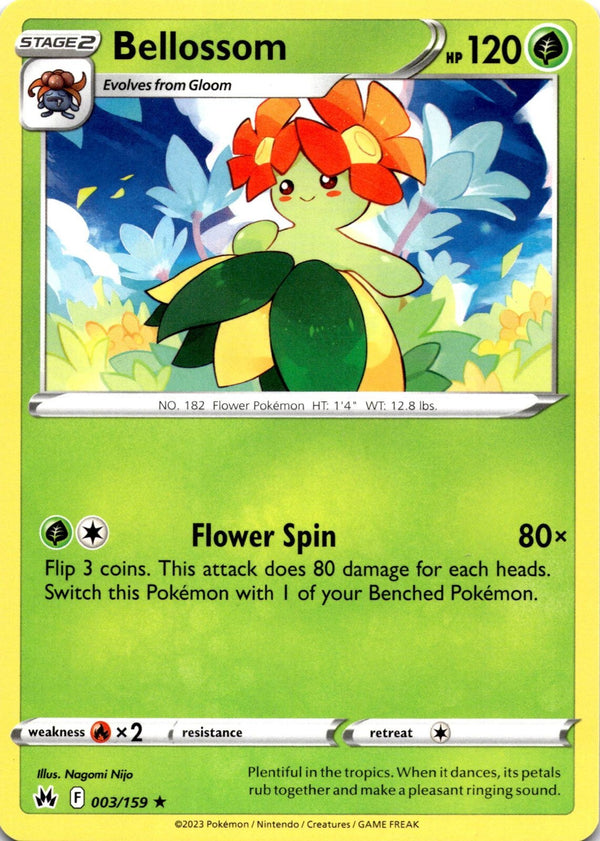 Pokemon Bellossom 003/159 Crown Zenith Non Holo NM