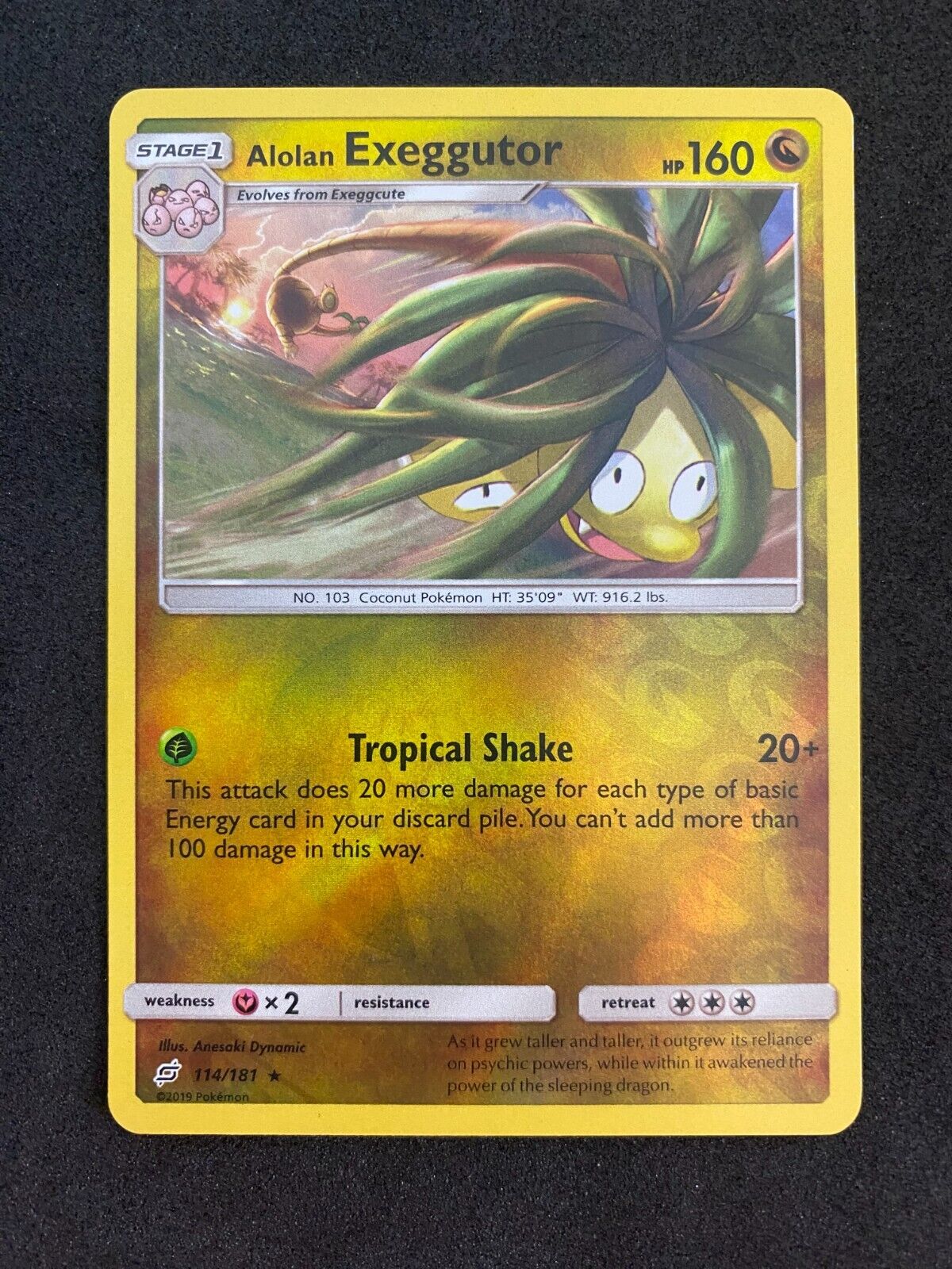 Pokemon Alolan Exeggutor 114/181 Team Up Reverse Holo NM