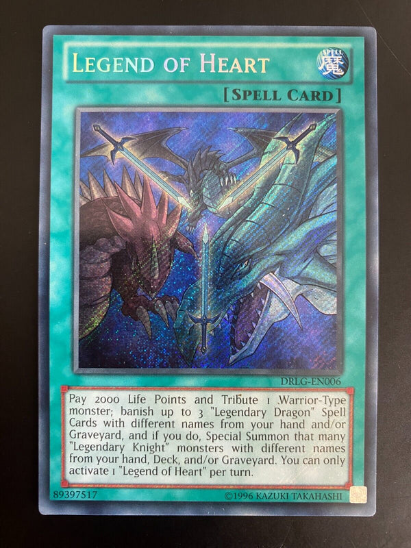 Yugioh Legend of Heart DRLG-EN006 Secret Rare 1st Edition NM/MINT