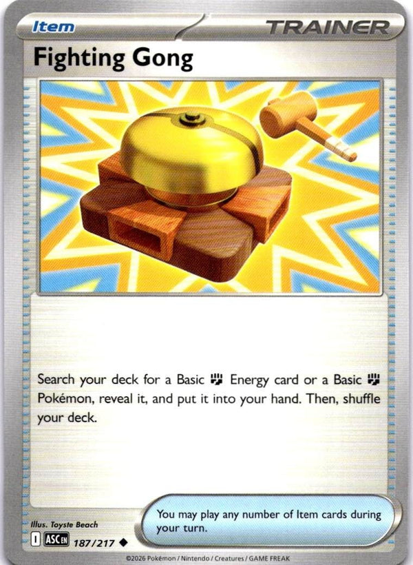 Pokemon Fighting Gong 187/217 Ascended Heroes Non Holo NM