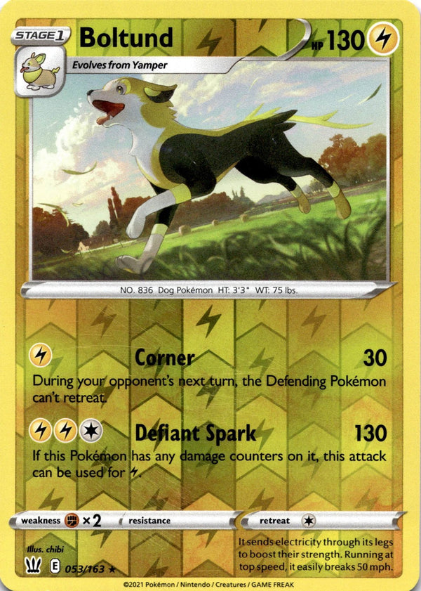 Pokemon Boltund 053/163 Battle Styles Reverse Holo LP