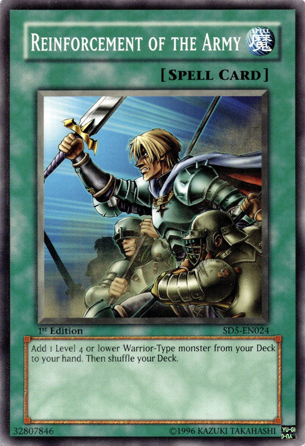 Yugioh Reinforcement of the Army SD5-EN024 Common 1st Edition LP