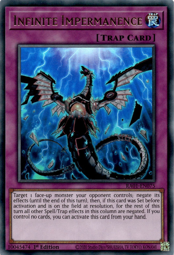 Yugioh Infinite Impermanence RA01-EN075 Ultra Rare 1st Edition NM