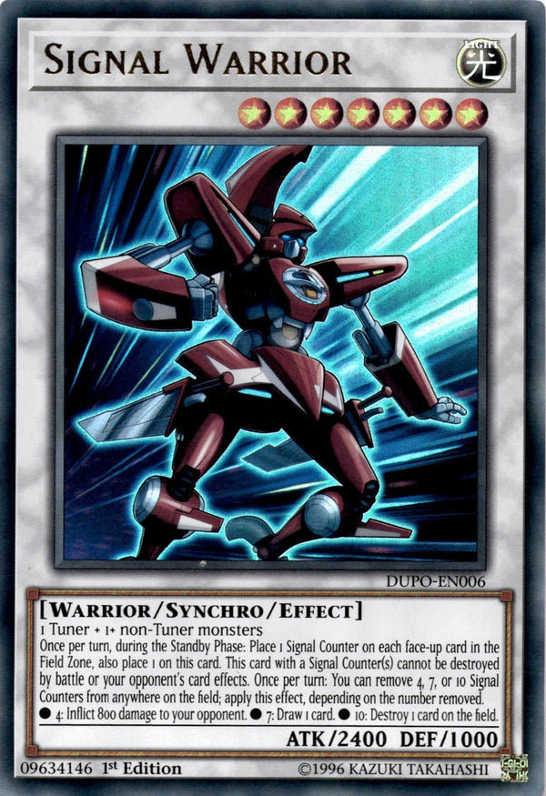 Yugioh Signal Warrior DUPO-EN006 Ultra Rare 1st Edition LP