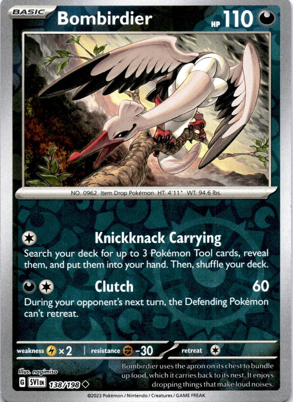Pokemon Bombirdier 138/198 Scarlet Violet Base Reverse Holo NM