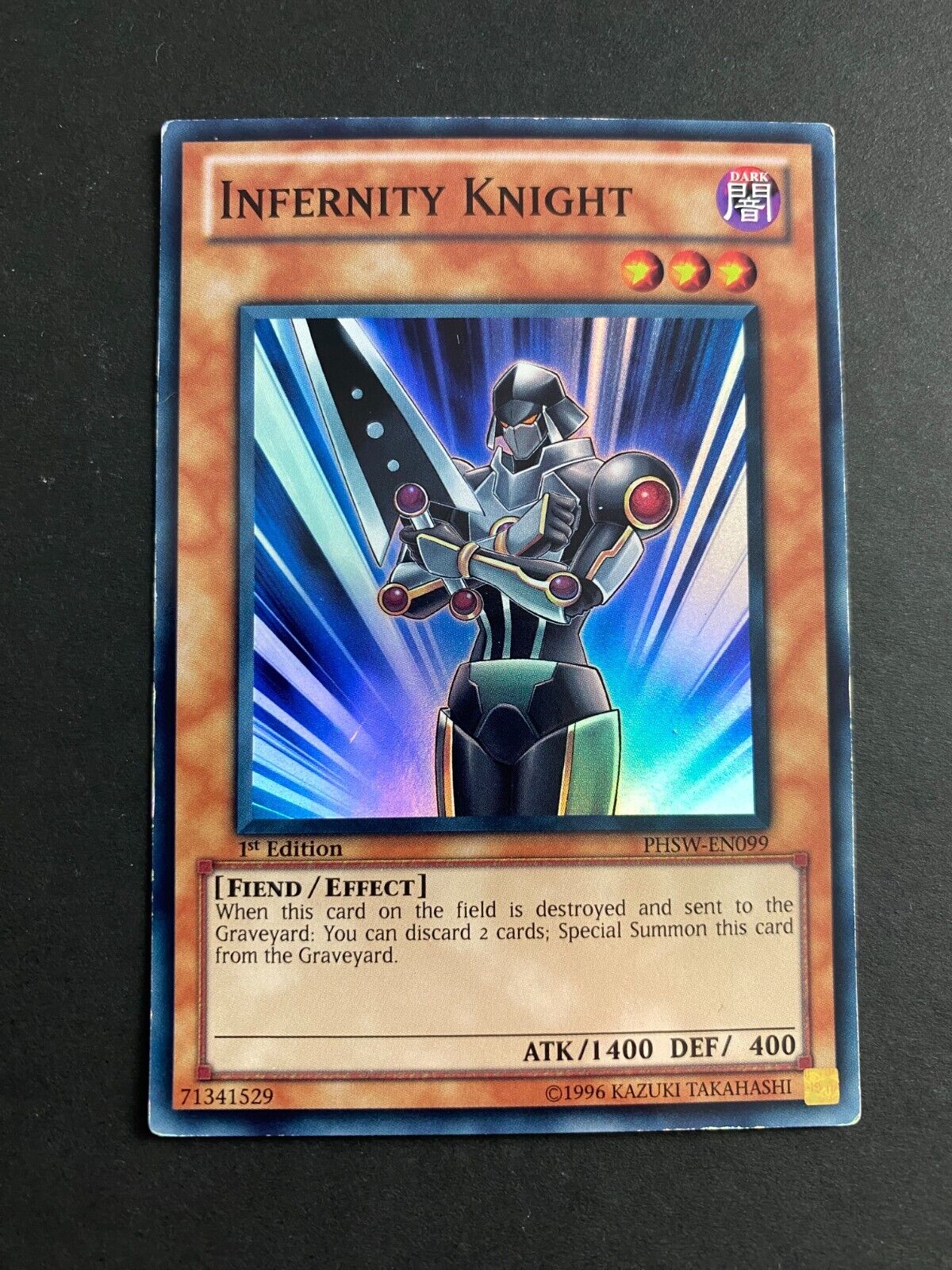 Yugioh Infernity Knight PHSW-EN099 Super Rare 1st Edition HP