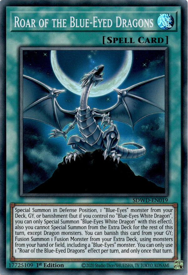 Yugioh Roar of The Blue-Eyed Dragons SDWD-EN019 Super Rare 1st Edition NM