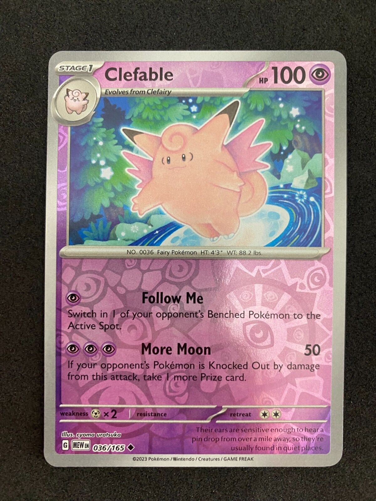 Pokemon Clefable 036/165 Scarlet Violet Reverse Holo NM