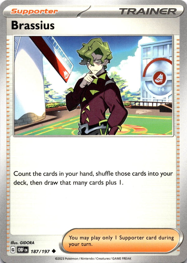 Pokemon Brassius 187/197 Obsidian Flames Non Holo NM