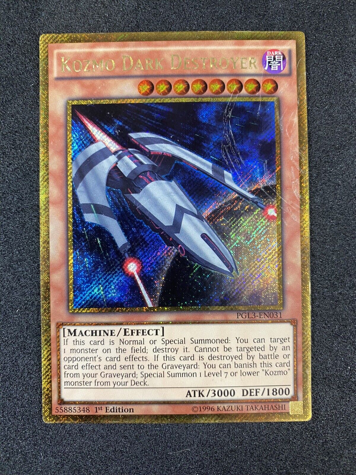 Yugioh Kozmo Dark Destroyer PGL3-EN031 Gold Secret Rare 1st Edition MP