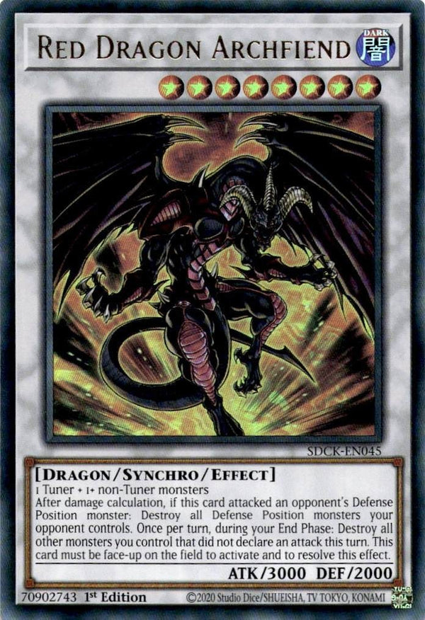 Yugioh Red Dragon Archfiend SDCK-EN045 Ultra Rare 1st Edition VLP/NM