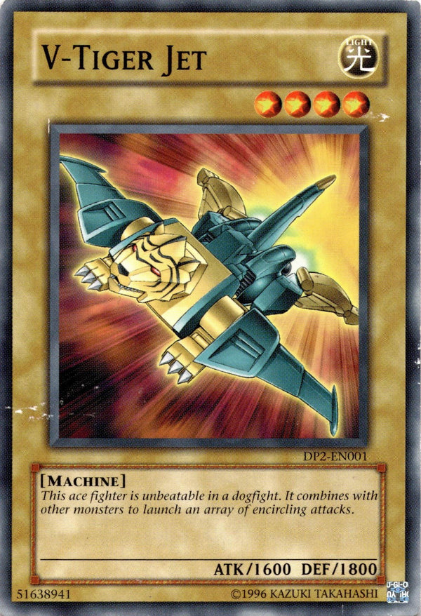Yugioh V-Tiger Jet DP2-EN001 Common Unlimited Edition DAMAGED/HP