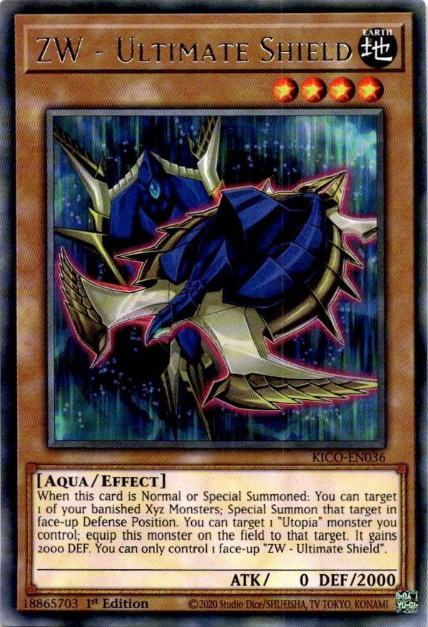 Yugioh ZW - Ultimate Shield KICO-EN036 Rare 1st Edition NM