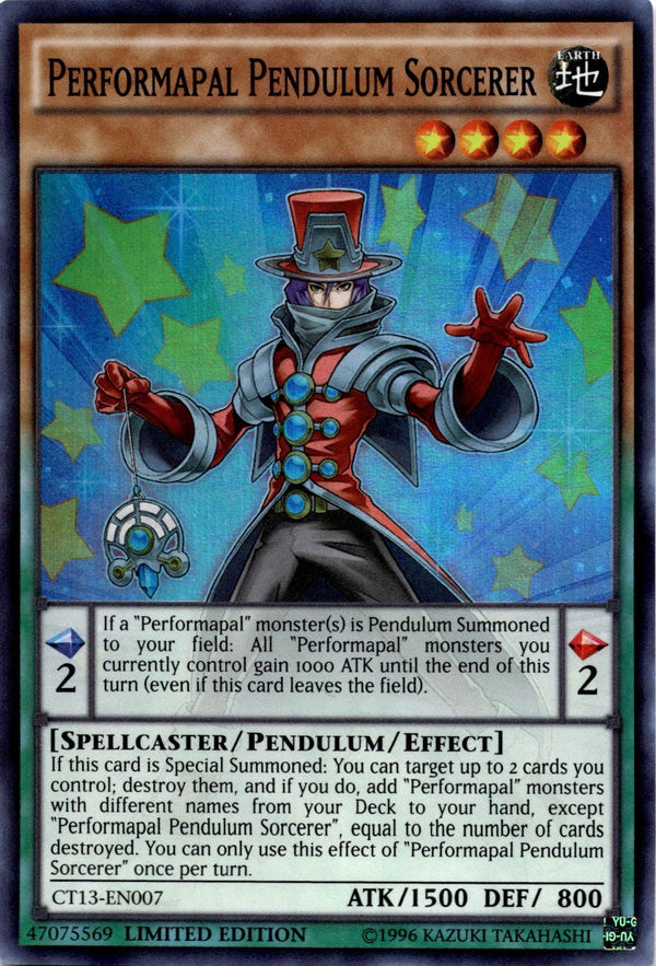 Yugioh Performapal Pendulum Sorcerer CT13-EN007 Super Rare Limited Ed VLP/NM
