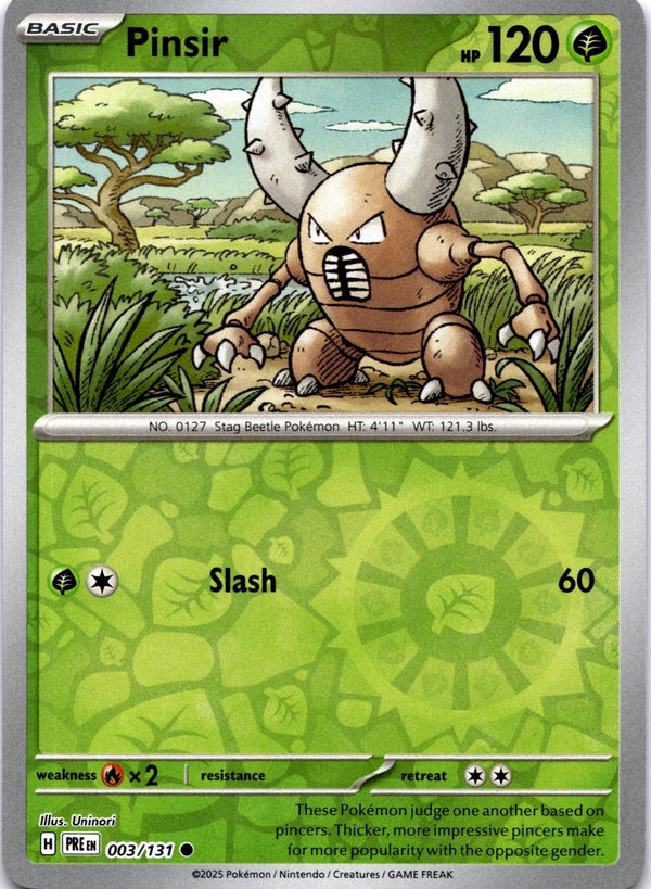 Pokemon Pinsir 003/131 Prismatic Evolutions Reverse Holo NM