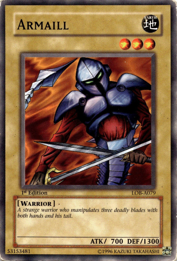 Yugioh Armaill LOB-A079 Common 1st Edition DAMAGED