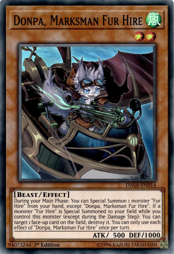 Yugioh Donpa, Marksman Fur Hire DASA-EN014 Super Rare 1st Edition LP