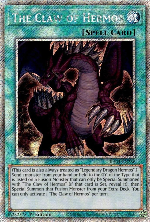 Yugioh The Claw of Hermos RA04-EN256 Platinum Secret Rare 1st Edition NM