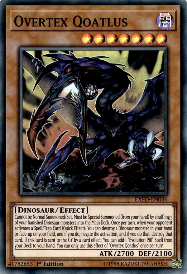 Yugioh Overtex Qoatlus EXFO-EN036 Super Rare 1st Edition NM