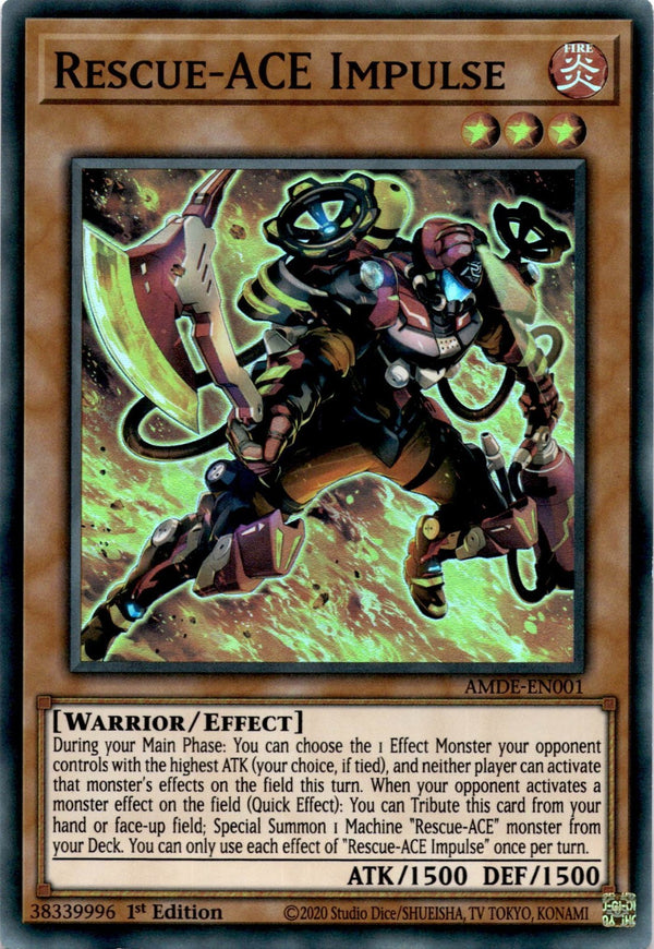 Yugioh Rescue-ACE Impulse AMDE-EN001 Super Rare 1st Edition NM