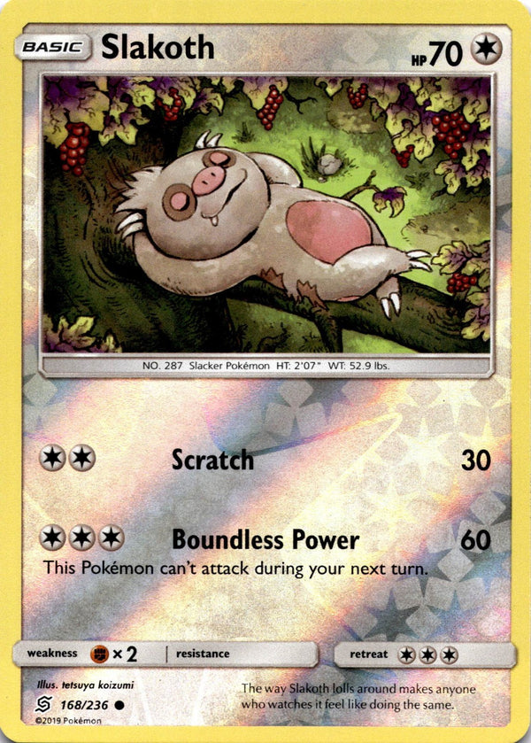 Pokemon Slakoth 168/236 Unified Minds Reverse Holo NM