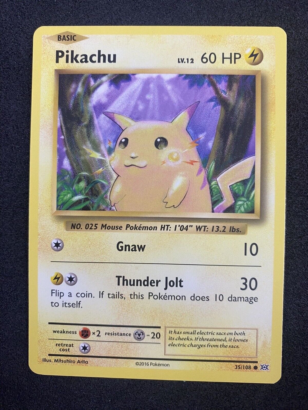 Pokemon Pikachu 35/108 XY Evolutions Non Holo Common NM