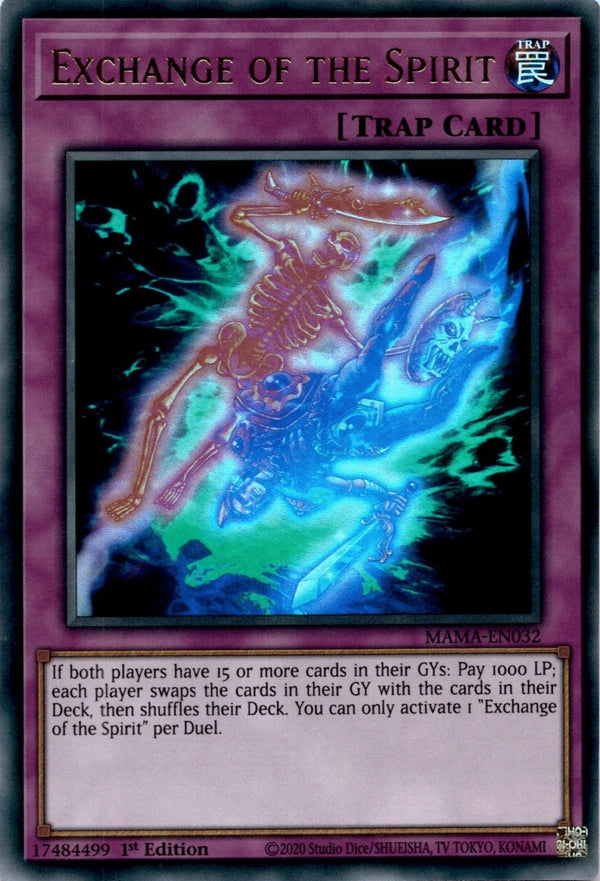 Yugioh Exchange of the Spirit MAMA-EN032 Ultra Rare 1st Edition NM