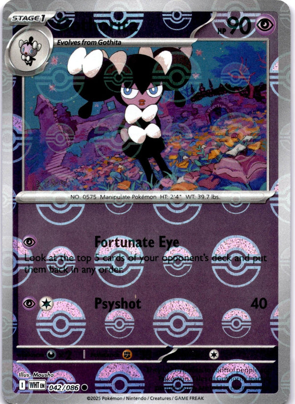 Pokemon Gothorita 042/086 White Flare Reverse Holo Pokeball NM
