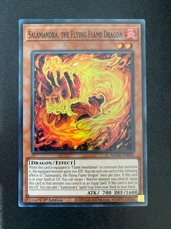 Yugioh Salamandra, the Flying Flame Dragon MZMI-EN002 Super Rare 1st Edition NM