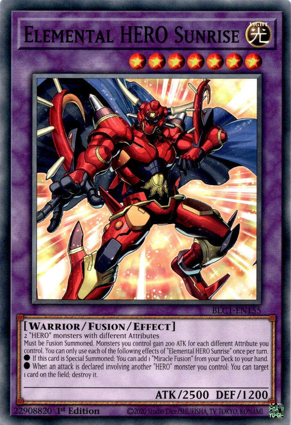 Yugioh Elemental HERO Sunrise BLC1-EN155 Common 1st Edition NM