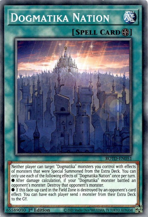 Yugioh Dogmatika Nation ROTD-EN051 Common 1st Edition NM