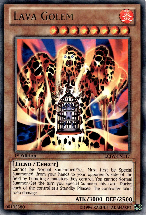 Yugioh Lava Golem LCJW-EN117 Rare 1st Edition VLP/NM