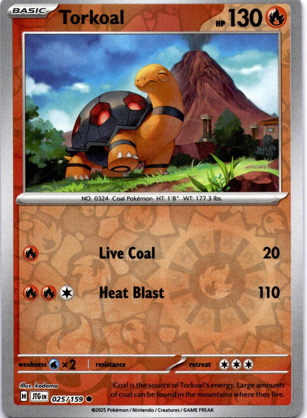 Pokemon Torkoal 025/159 Journey Together Reverse Holo NM