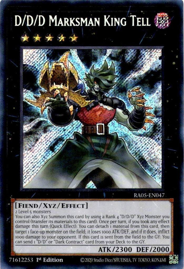 Yugioh D/D/D Marksman King Tell RA05-EN047 NA Print Secret Rare 1st Edition NM