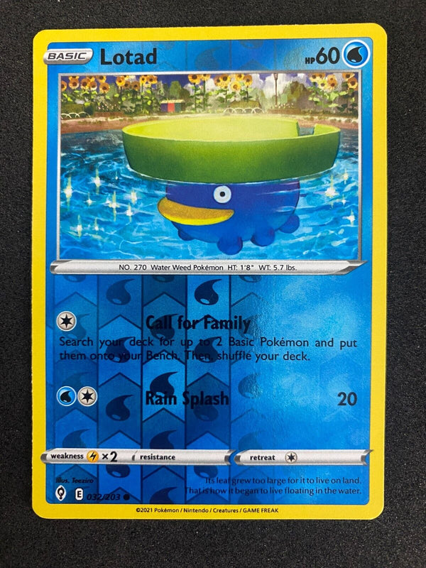 Pokemon Lotad 032/203 Evolving Skies Reverse Holo LP
