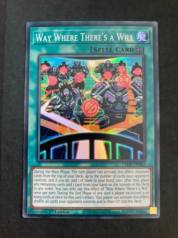 Yugioh Way Where There's a Will LEDE-EN067 Super Rare 1st Edition NM