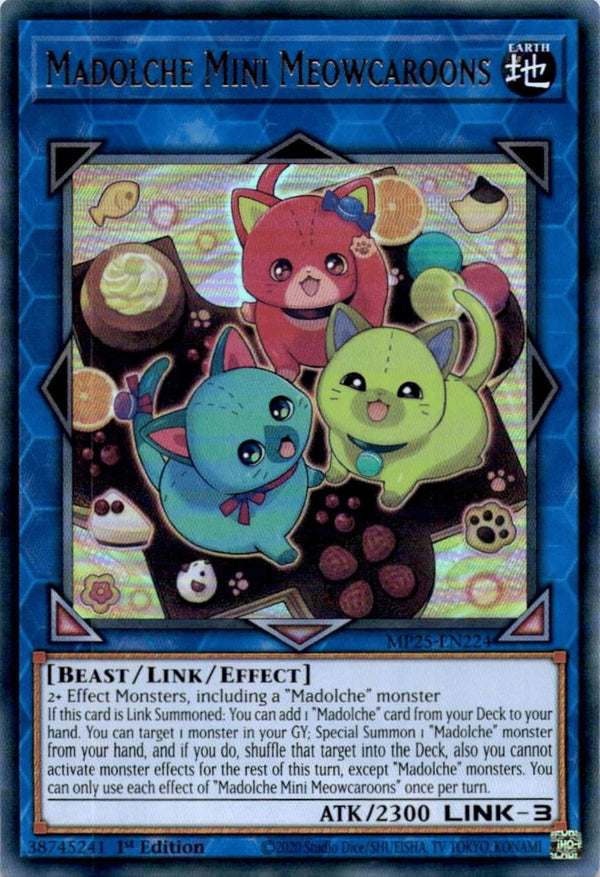 Yugioh Madolche Mini Meowcaroons MP25-EN224 Ultra Rare 1st Edition NM