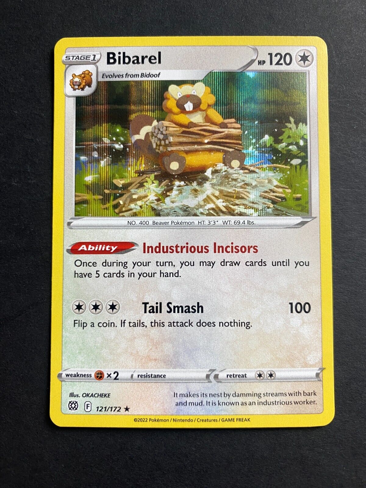 Pokemon Bibarel 121/172 Brilliant Stars Holo NM